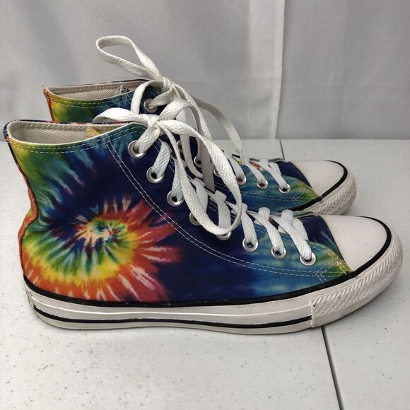 Converse Chuck Taylor All Star Shoes Womens 8.5 Tie Dye High Top Canvas Rainbow - Picture 3 of 12